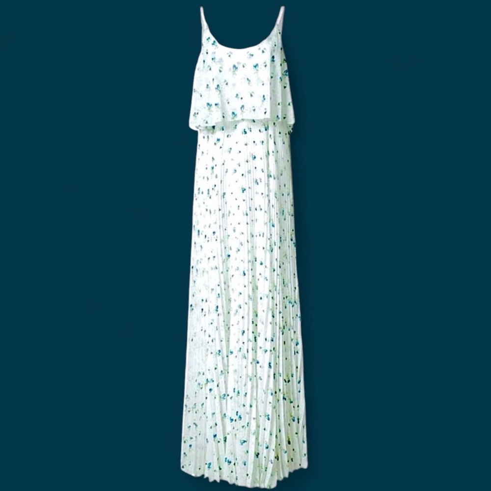 jason Wu Flowy Maxy Dress 2 White Neck 2 Bird Print Coastal